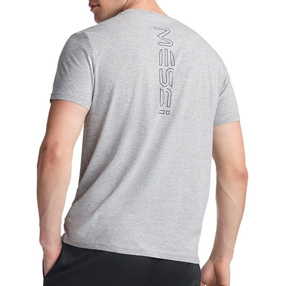 Messi authentic big logo soccer player gray Tshirt size M NWT - Picture 8 of 8